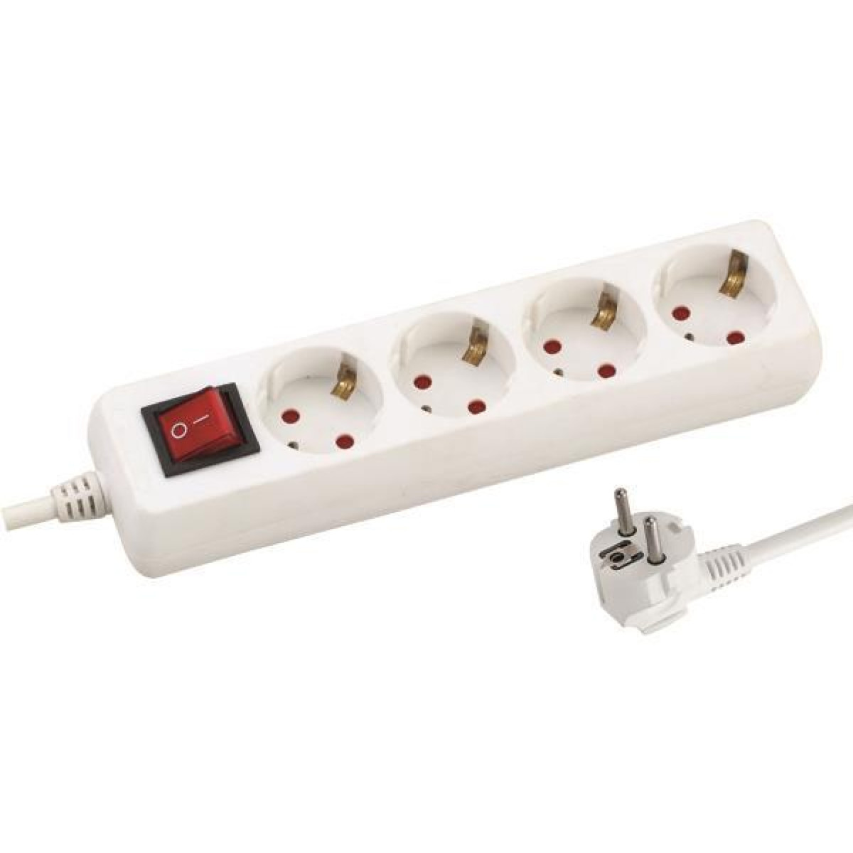 Prelungitor cu 4 prize SCHUKO cu protectie si intrerupator, cablu de 3X1,5mm, lungime 5m