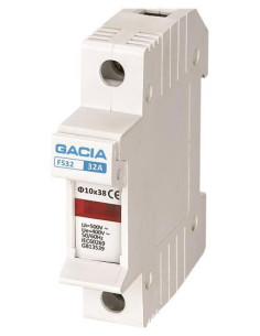 Soclu monopolar pentru sigurante cilindrice cu fixare pe sina FS32 1P 10Χ38 6-32Α