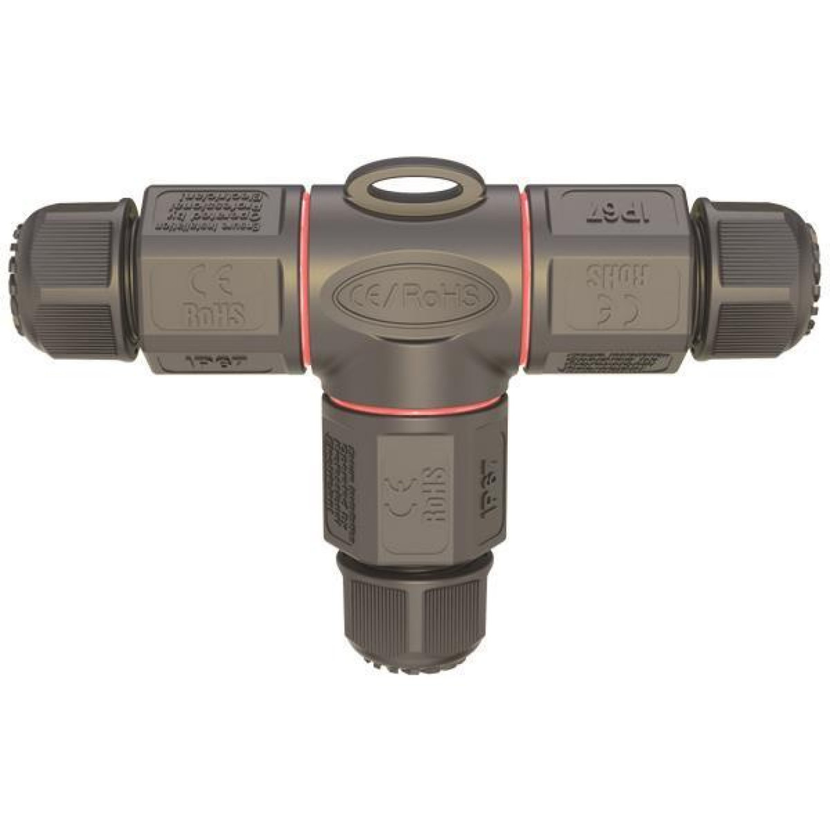 Conector "T", cablu multifilar 3P, IP67, 3X1,5