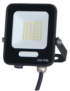 Proiector LED 20W Negru, IP66 exterior, Alb rece 6500K, 120 lm/W