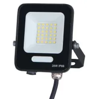 Proiector LED 20W Negru, IP66 exterior, Alb rece 6500K, 120 lm/W