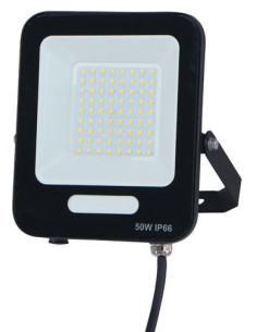 Proiector LED 50W Negru IP66 Alb Rece 6500K, 120lm/W