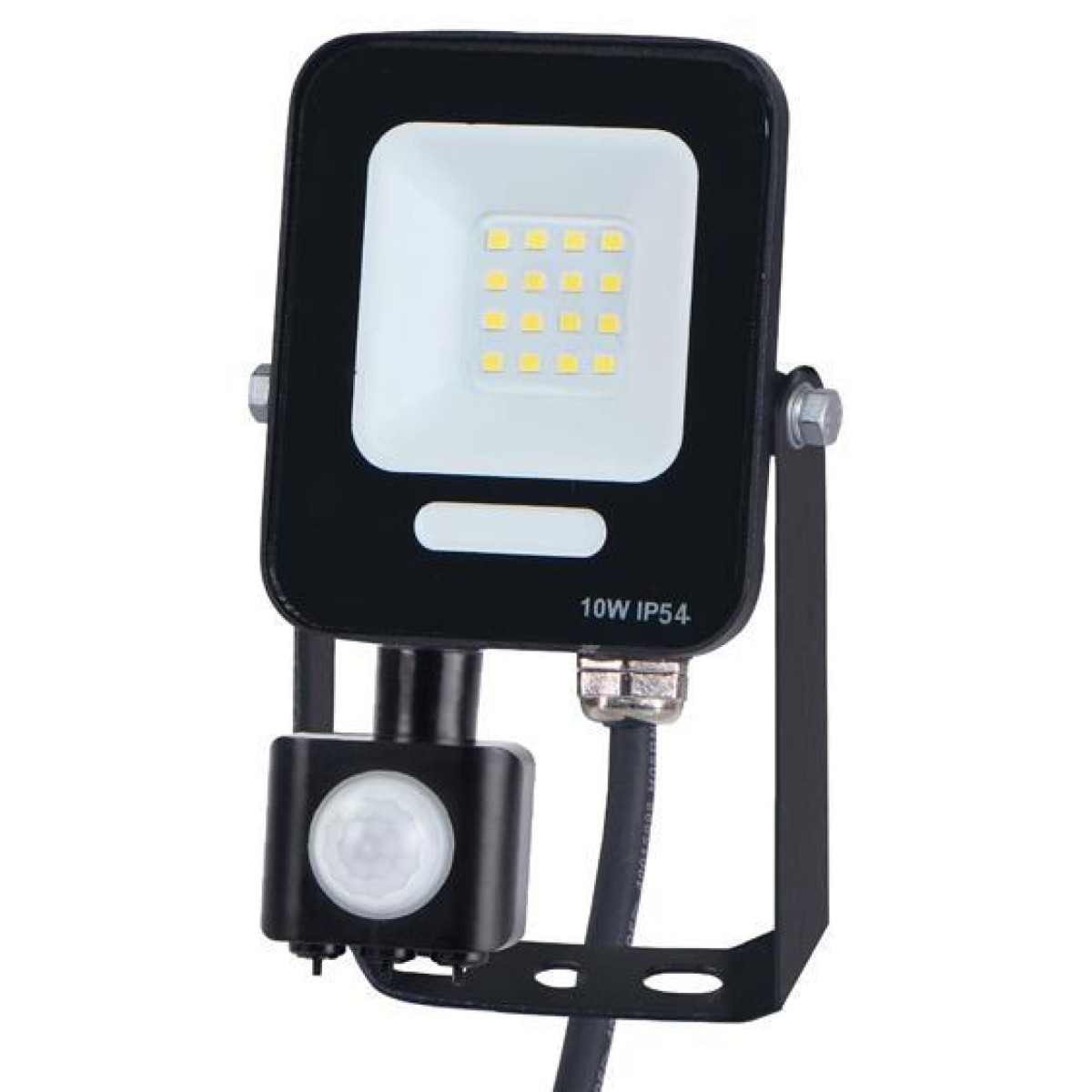 Proiector LED Negru 10W cu Senzor Miscare, IP54, Alb Rece 6000K