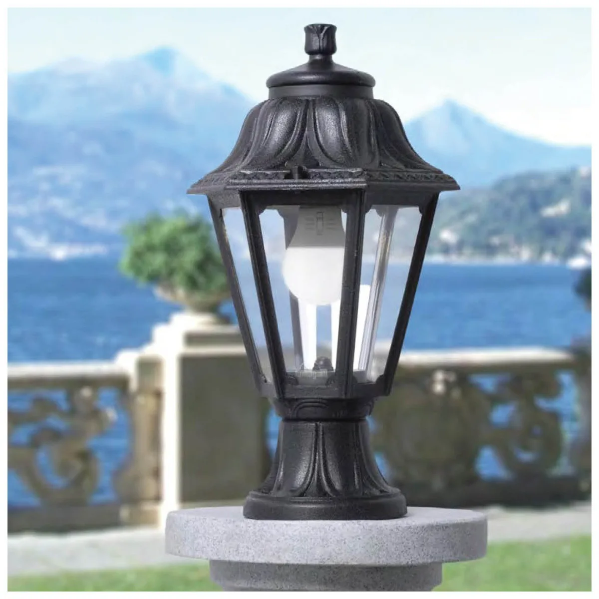 Lampa Gradina Anna 1XE27 385mm IP55 Neagra