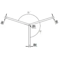 Brat Triplu Curbat 120° 1M