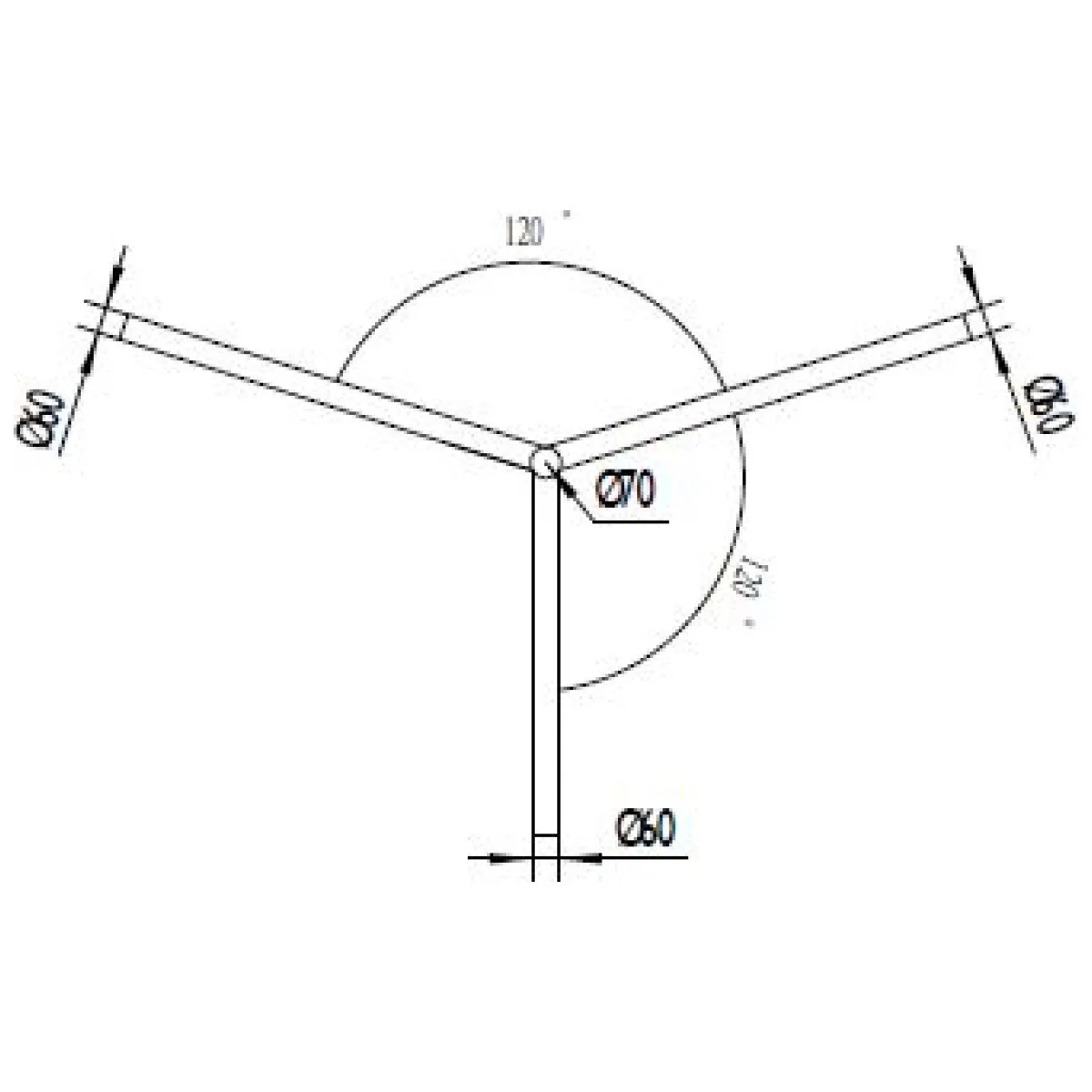 Brat Triplu Curbat 120° 1M