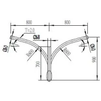 Brat Triplu Curbat 120° 1M 2