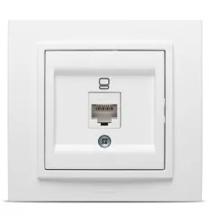 Priza Utp 1xRJ45 CAT6E ST Alb Mat