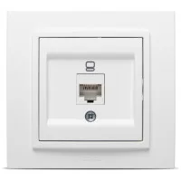 Priza Utp 1xRJ45 CAT6E ST Alb Mat