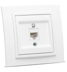 Priza Utp 1xRJ45 CAT6E ST Alb Mat
