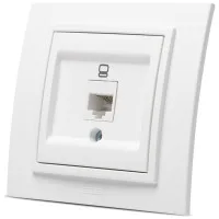 Priza Utp 1xRJ45 CAT6E ST Alb Mat 3