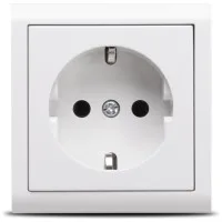 Priza Schuko PT Alb