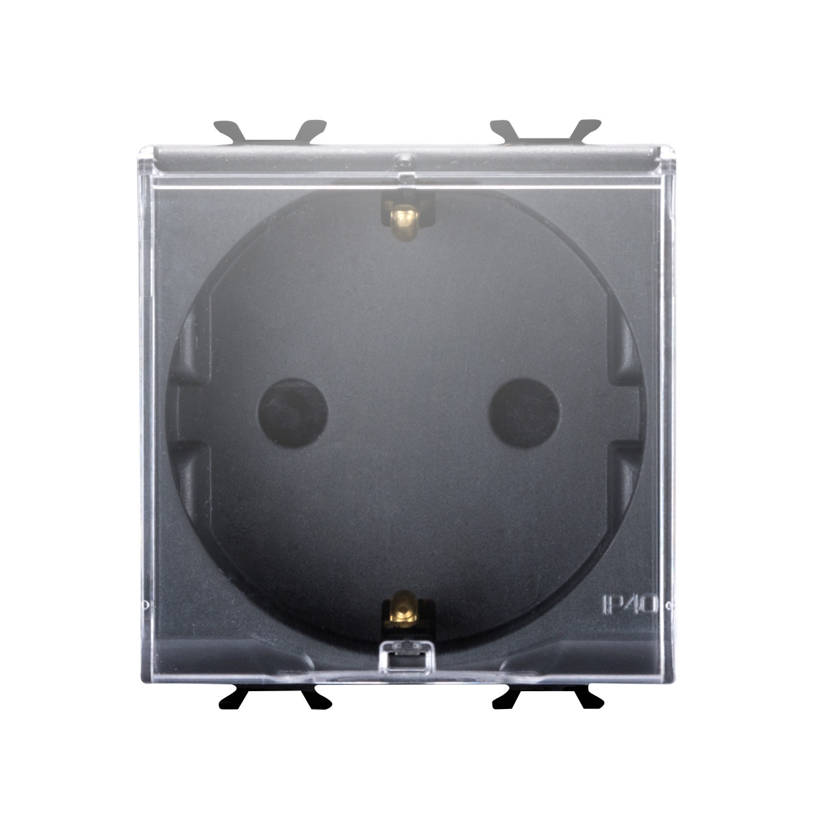 Priza Shucko Cu Capac Negru 2module Chorus - Gw12242