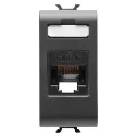 Priza Rj45 Cat 6 Utp Chorus Neagra 1M Gw12423
