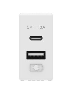 Priza Incarcator USB Tip A+C 3A Alba Gw20363