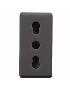 Priza Italia 16A 2P+E Neagra 1 Modul Gw21203