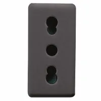 Priza Italia 16A 2P+E Neagra 1 Modul Gw21203