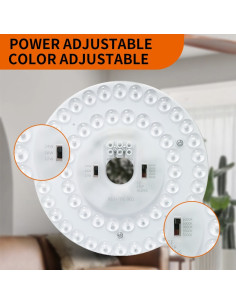 Aplica Putere Reglabila CCT Modul LED 12W/18W/24W 5CCT Alba Rece/Cald/Natural
