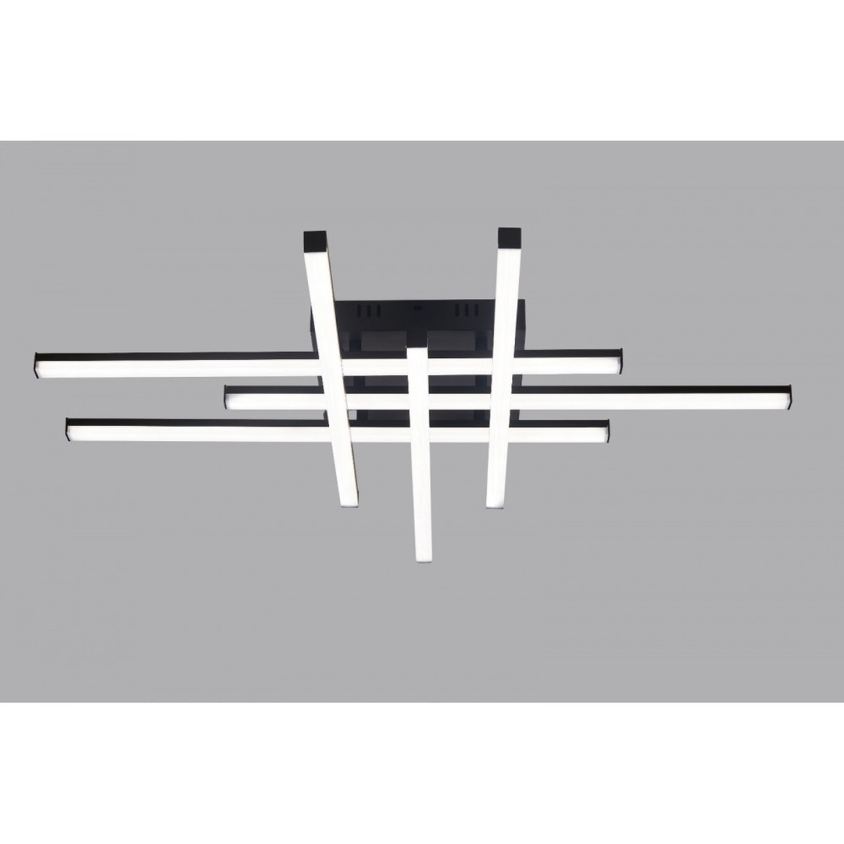 Lustră LED suspendată Axis cu 6 brațe, neagră, 90 W, 6080 lm, dimabilă, lumină CCT reglabilă