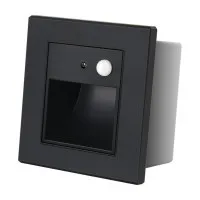 Spot LED Perete 1W Negru cu Senzor 3000K Lumina Calda 2