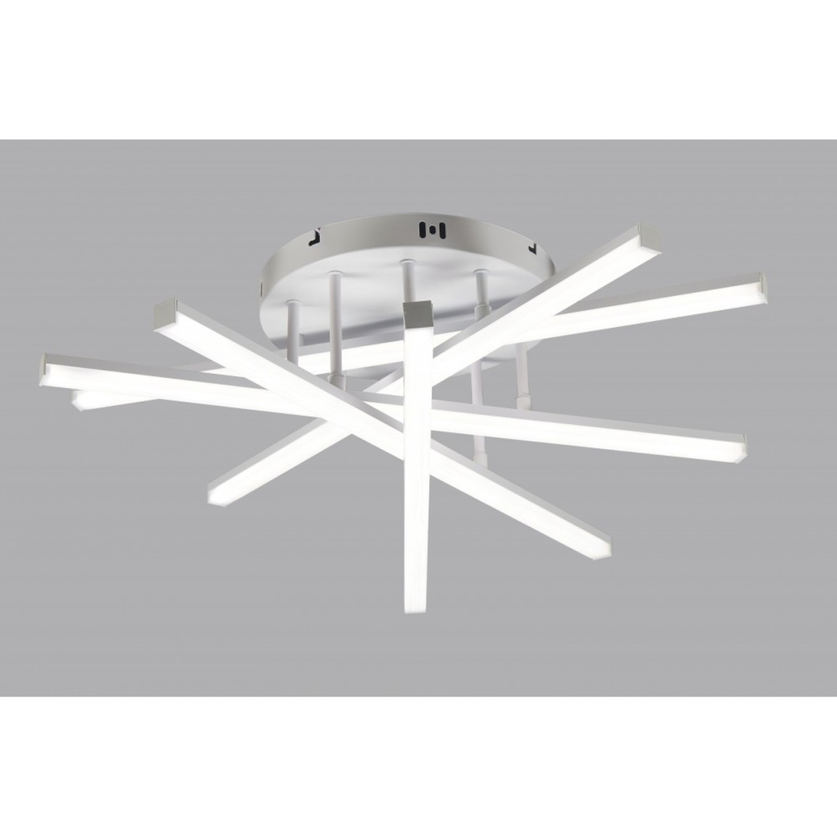 Lustră LED suspendată Axis cu 6 brațe, albă, 73 W, 6750 lm, dimabilă, lumină CCT reglabilă