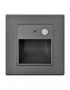 Spot LED Perete 1W Gri cu Senzor 3000K Lumina Calda