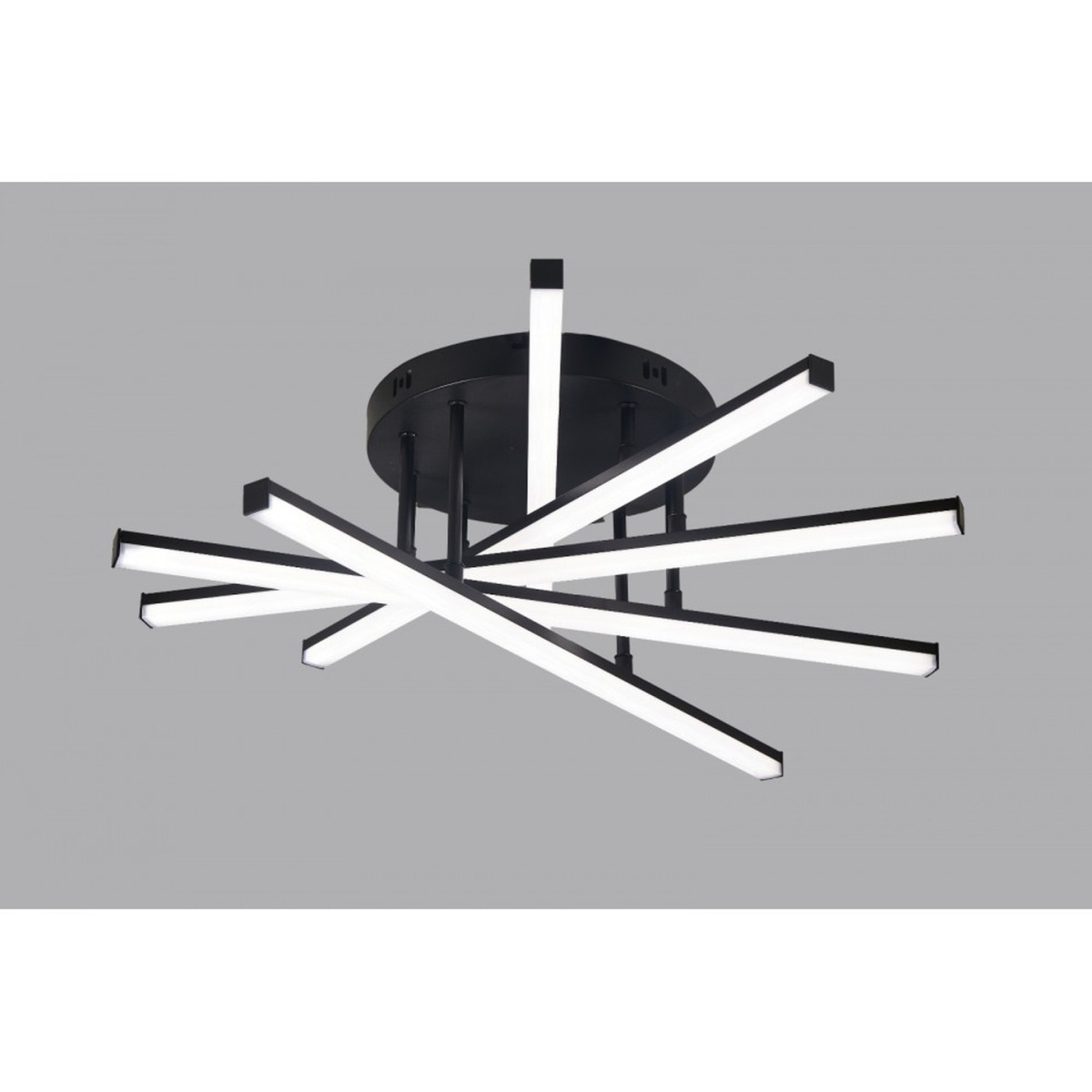 Lustră LED suspendată Axis cu 6 brațe, neagră, 73 W, 5040 lm, dimabilă, lumină CCT reglabilă