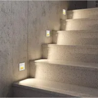 Spot LED Perete 1W Alb cu Senzor Lumina Calda 2