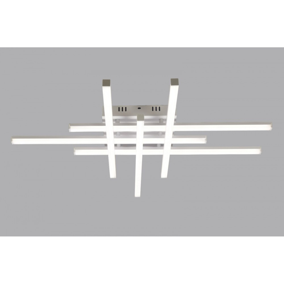 Lustră LED suspendată Axis cu 6 brațe, albă, 90 W, 8100 lm, dimabilă, lumină CCT reglabilă
