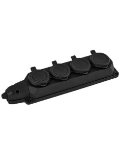 Cap Prelungitor Cauciuc Negru 4 Posturi IP44