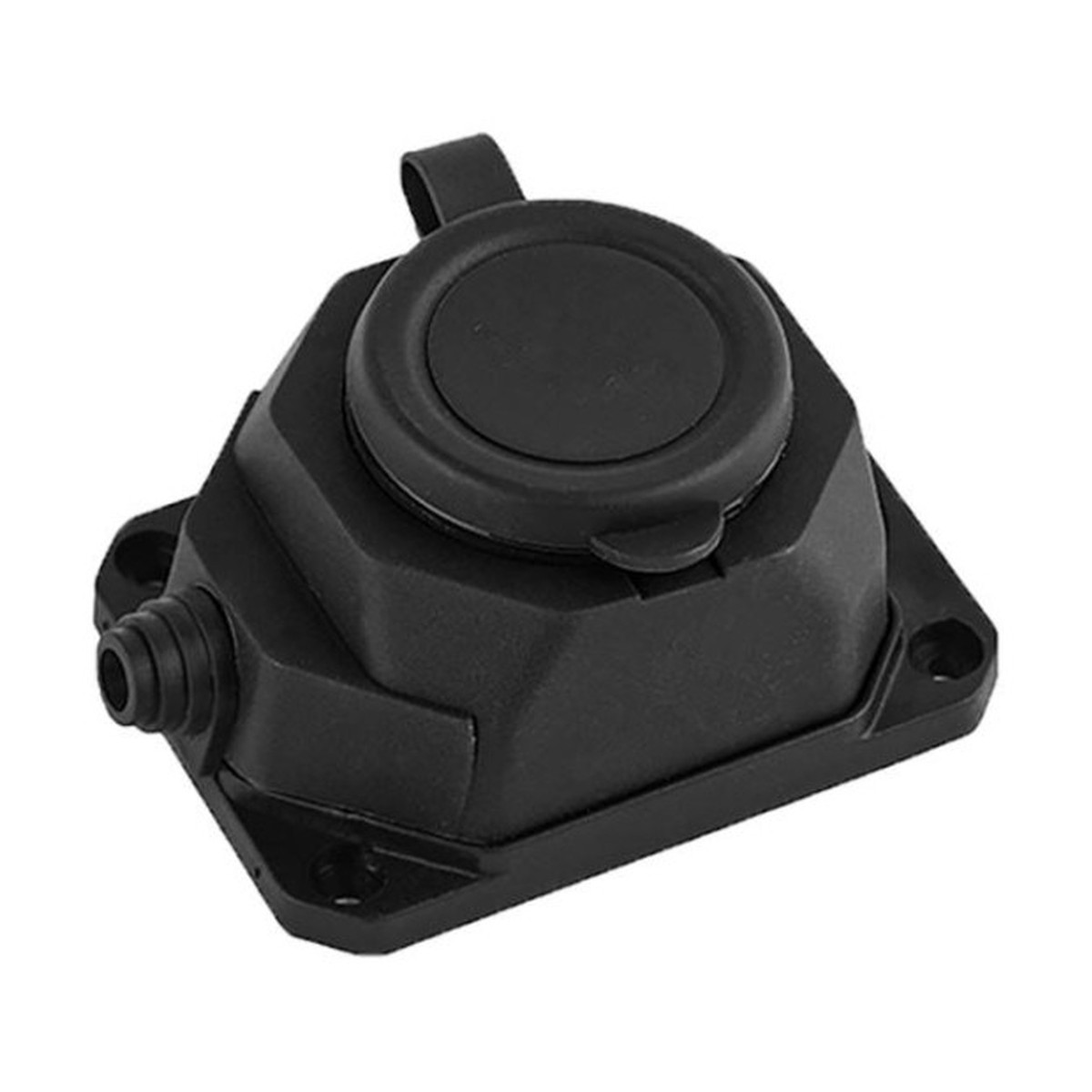Priza cu Capac Cauciuc 1P IP44 Neagra
