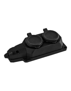 Cap Prelungitor Cauciuc Negru 2 Posturi IP44
