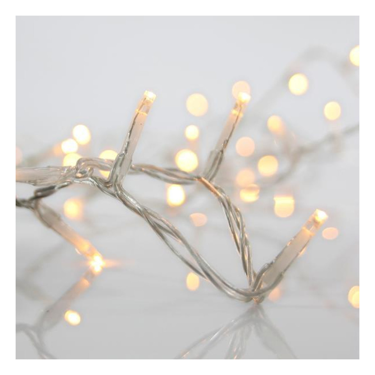 Turture 200 LED, 4 Conectori pana la 3 Seturi, Fir Transparent, Alb Cald, (H70 x L600cm, 3/7/4/6), Cablu 3m, IP44