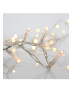 Turture 300 LED, 4 Conectori pana la 3 Seturi, Fir Transparent, Alb Cald, (H70 x L900cm, 3/7/4/6), Cablu 3m, IP44
