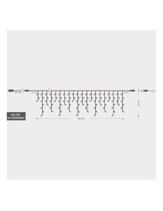 Turture 288 LED, 4 Conectori pana la 3 Seturi, Fir Transparent, Alb Cald (H60 x L600cm, 5/7/5/7), Cablu 3m, IP44