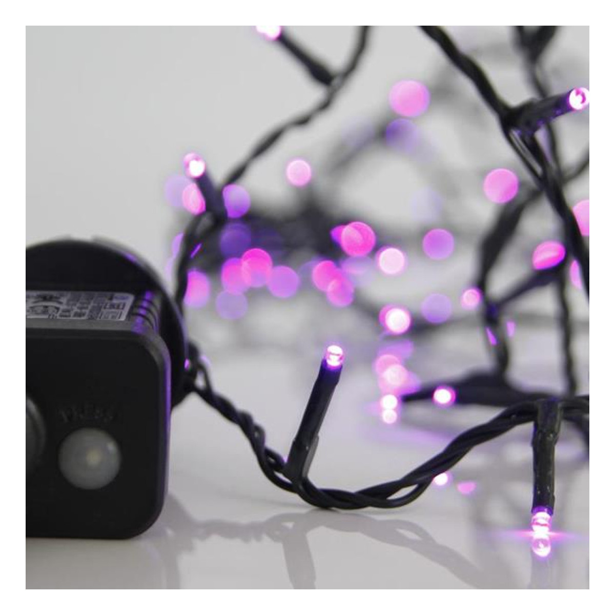 Ghirlanda 240 LED, 8 Functii, Cablu 3m, Fir Verde, LED Mov, 5cm, IP44