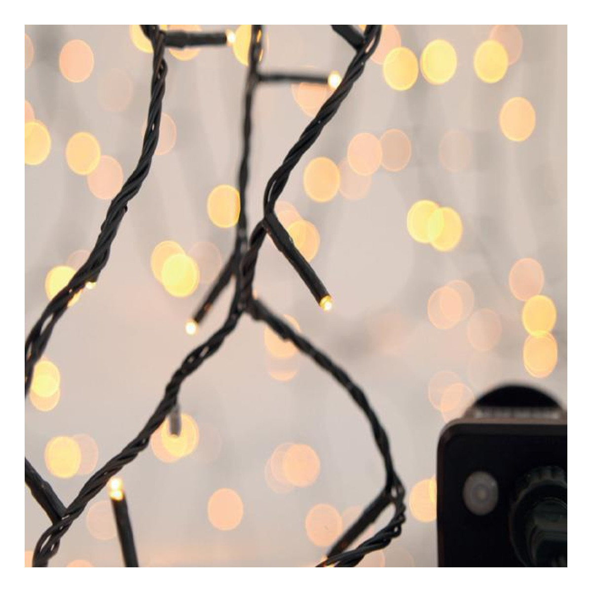 Ghirlanda 900 LED, 8 M/F & Memorie, Fir Verde, Alb Cald, 5cm, Cablu 3m, IP44