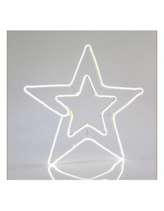 Stea Dubla 3M Neon LED, 2 Cai, Alb Rece, 56x58cm, IP44