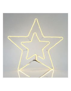 Stea Dubla 3M Neon LED, 2 Cai, Alb Cald, 56x58cm, IP44