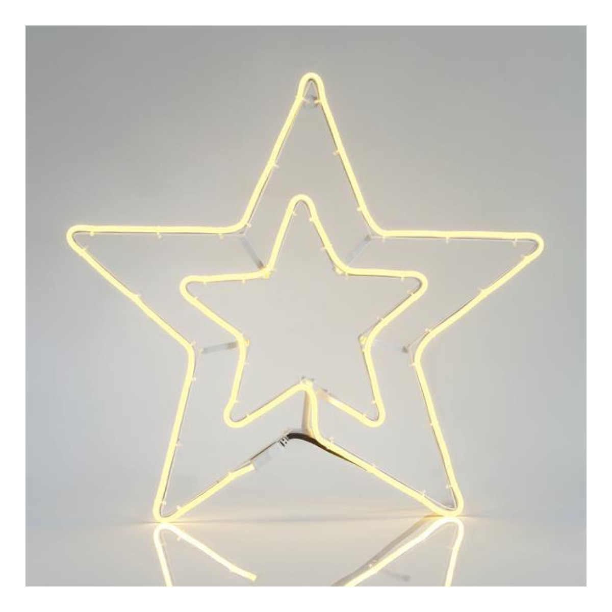 Stea Dubla 3M Neon LED, 2 Cai, Alb Cald, 56x58cm, IP44