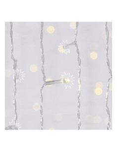 Perdea 240 LED Flash, Fir Transparent, Alb Cald (H100 x L200cm, 20 Linii x 12 LED), Cablu 3m