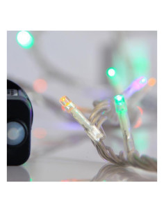 Turture 144 LED, 8 M/F & Memorie, 4 conectori pana la 3 seturi, Fir Transparent, Multicolor (H60 x L300cm, 5/7/5/7), Cablu 3m