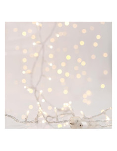 Perdea 360 LED, Fir Transparent, Alb Cald, H200 x L200cm, 20 linii x 18 LED, Cablu 3m