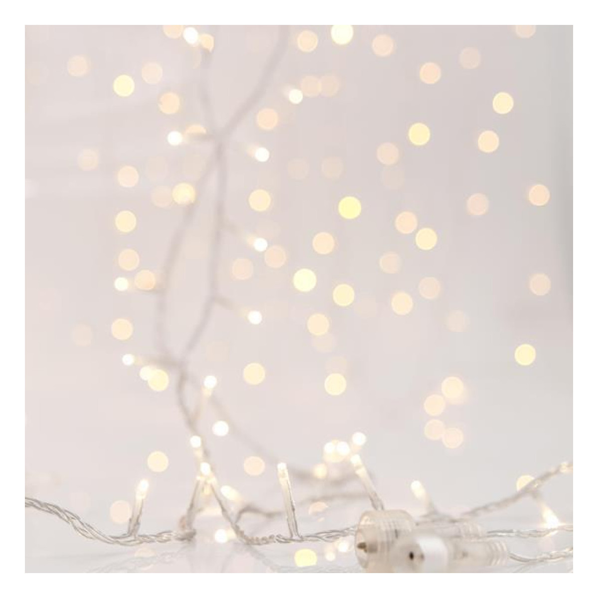 Perdea 480 LED, Fir Transparent, Alb Cald (H300 x L300cm, 20 linii x 24 LED), Cablu 3m