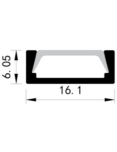 Profil Aplicat Aluminiu Cu Dispersor 2000x16x6Mm 90° Plus