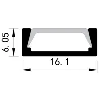 Profil Aplicat Aluminiu Cu Dispersor 2000x16x6Mm 90° Plus 2