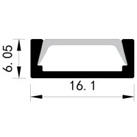 Profil Aplicat Aluminiu Cu Dispersor 2000x16x6Mm 90° Plus 3
