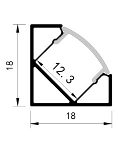 Profil Aplicat Colt 2000x18x18Mm 45° Plus