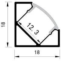 Profil Aplicat Colt 2000x18x18Mm 45° Plus 2