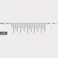 Turture 288 LED, 4 Conectori pana la 3 Seturi, Fir Transparent, Alb Cald (H60 x L600cm, 5/7/5/7), Cablu 3m, IP44 2